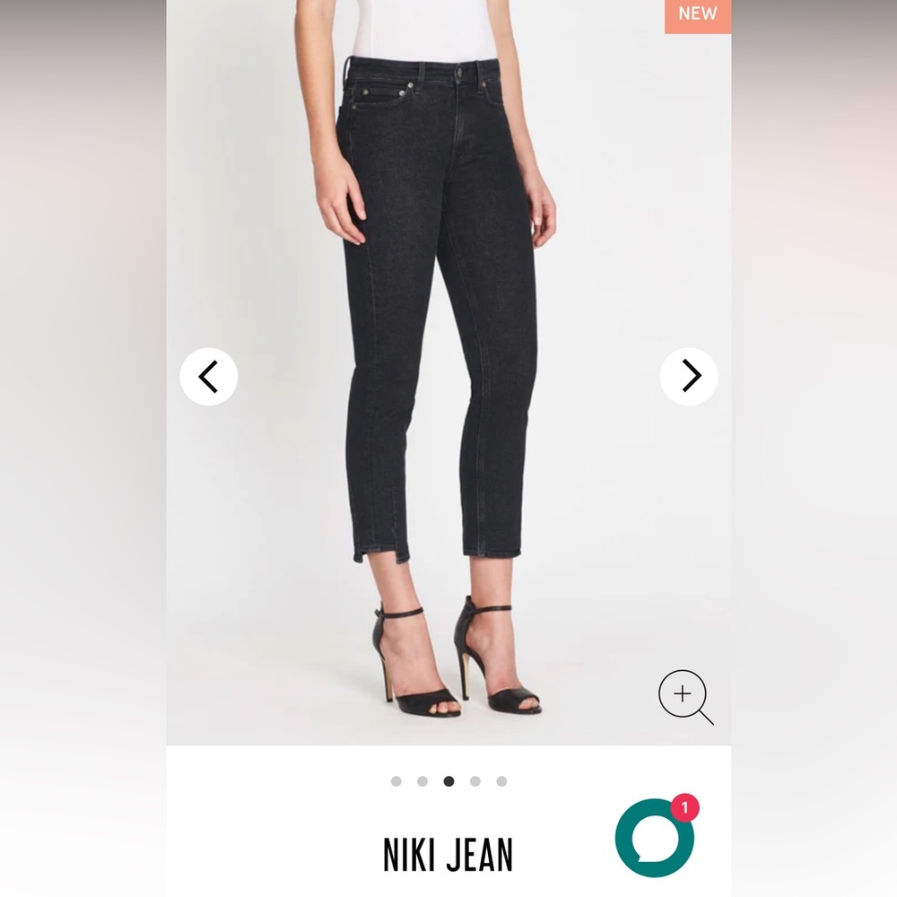 M.I.h Jeans 29 Niki Jean High Ride Cropped slim step out hem black wash